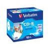 Kompaktdisks Verbatim, CD-R, 700MB, 52x, AZO Wide, ar apdrukājamo virsmu, plastmasas vāciņā, 1 gab.