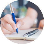 Zilas, melnas pildspalvas