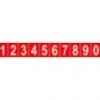 Uzlīme cipars 1gab. (pēc izvēles no 0-9), 50x80 mm, balti cipari/sarkans fons