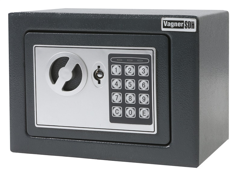 Metāla seifs S-17ET 230x170x170 mm, ar elektronisko atslēgu, melns