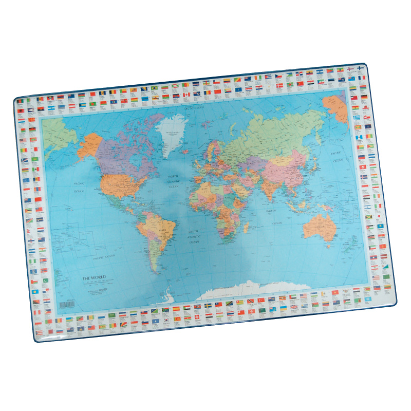 Galda segums, 44x63 cm, pasaules karte (angļu val.), Bantex