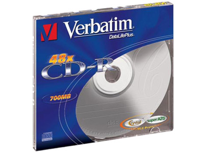 CD-R matricas Verbatim, 700 MB, 52X, slim, 1 gab.