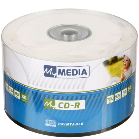 CD-R matricas MyMedia, 700MB, 52X, Printable, spindle, 50 gab.