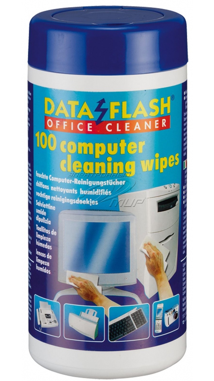 Tīrīšanas salvetes biroja tehnikai, DataFlash, 100 gab./iep.