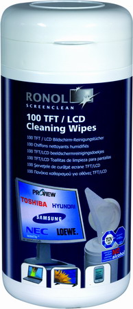 Tīrīšanas salvetes TFT/LCD, Ronol, 100 gab./iep.