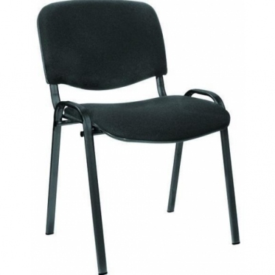 Apmeklētāju krēsls, auduma, melns,  ISO