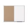 Divpaneļu tāfele, 90 x 120 cm, magnētiskā balta un korķa, Nobo