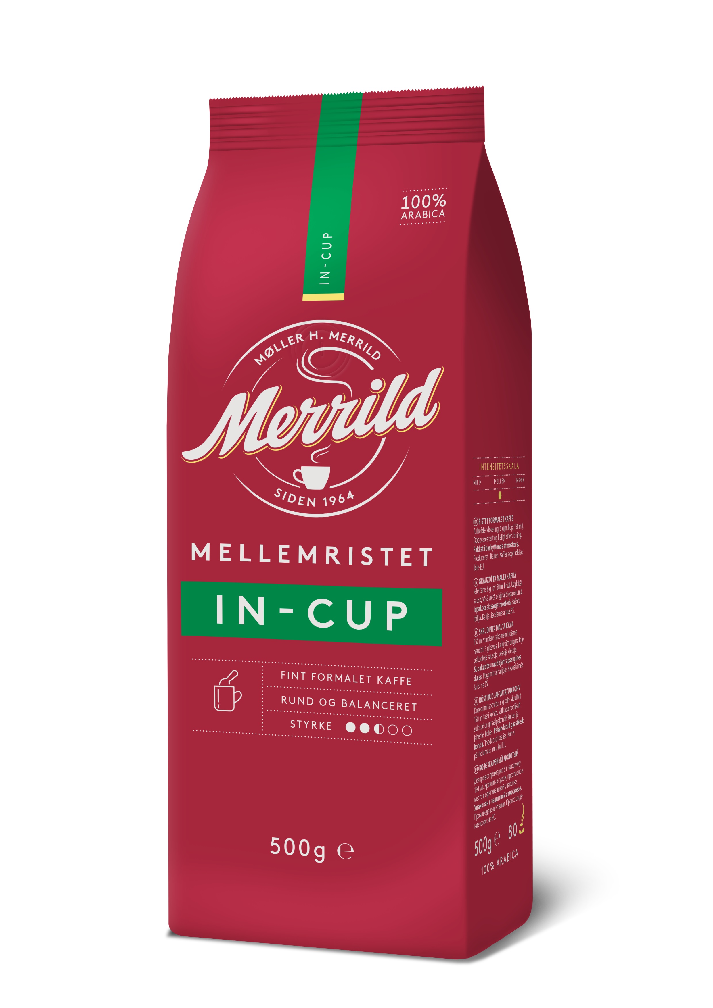 Kafija, maltā, Merrild Red In-Cup, 500g