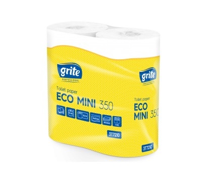 Tualetes papīrs Grite ECO mini 350 compact, T4, 2.sl, 38,5m, balta,  4 ruļļi/iep.