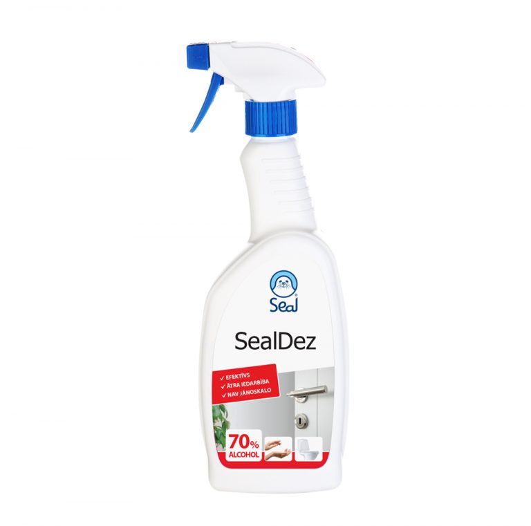 Tīrīšanas līdzeklis dažāda veida mitruma izturīgu virsmu dezinfekcijai SealDez, 750ml