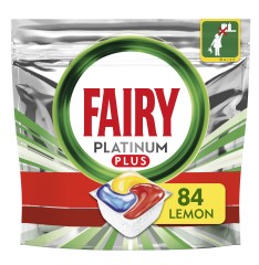 Trauku mašīnu tabletes Fairy Platinum Plus All in One, Lemon, 84 gab.